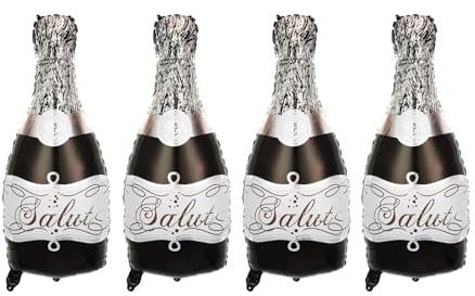 4PCS Black Champagne Bottle Mylar Balloons Salut Foil Aluminum Balloon Birthday Party Supplies Bab Shower Wedding Engagement Party Decorations
