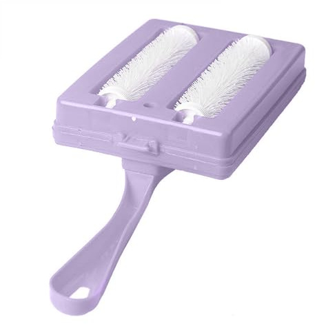 Carpet Debris Brush, Plastic Handheld Cleaning Brush Multi-Functional Handheld Double Roller Sofa Sweepers Carpet Cleaner Brush (Random)