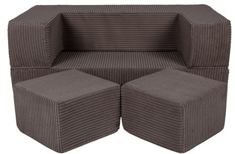 MEOWBABY Sofa für Kinderzimmer - Spielsofa für Kinder, Kindersofa, Aesthetic, Braun