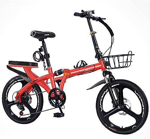 Vélo Pliant pour Adulte, vélo Pliable avec 7 Vitesses Vélo de Ville Pliant Facile avec Frein à Disque, pour Camping Adulte Hauteur réglable A, 16 Pouces