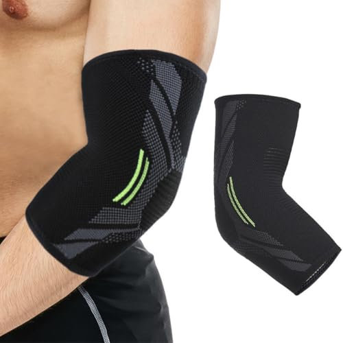 AFCJLTO 1x Fascia Elastica per Gomito del Tennista, Tutore Unisex Gomitiera, Fascia Gomito, Gomitiere Palestra Bodybuilding Sportiva, Gomitiera Palestra Uomo Donna, per prevenire infortuni al gomito,S