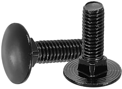 sourcing map 30Pcs Carriage Bolts, M6 x 20mm Stainless Steel 18-8 (304) Round Head Square Neck Screws Black Oxide Bolt Screw for Fastening Accessories - Black