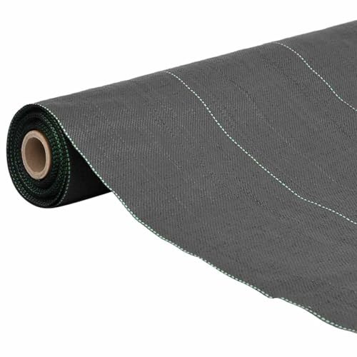 Tessuto non tessuto per erbacce nero, 0,5 x 100 m, in polipropilene, permeabile all'acqua, antistrappo, traspirante, per aiuole rialzate, terrazze, giardini rocciosi e serre