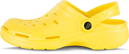 Work Team Zueco EVA Unisex. Ultraligero, ergonómico. Anatómico, con Cámara ortopédica, Suave para los pies. Unisex Amarillo 36