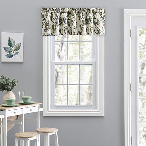 Ellis Curtain Madison Floral 58 x 15 Tailored Valance, Blue