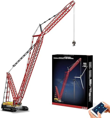 Mould King 17015 Engineering Crane Truck Building Kits, 4318 Pcs Bricks Toys APP Remote Control Car Heavy Duty Crawler Crane with Motors, Construction Vehicle Toys