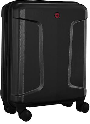 WENGER Legacy Large Hartschalenkoffer mit 4 Rollen, Trolley, Groß, 99 (115) l, Sicherheitsschloss, Damen Herren, Reisen Urlaub, Schwarz, 610867