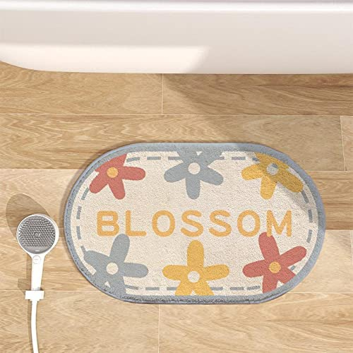 Badezimmerteppich Grau Gelb Beige Badematte Flauschig Mikrofaser Badvorleger rutschfest Duschvorleger Schnelltrocknend Badteppich Waschbar Duschvorleger Verdicken Badematten Badmatte 40x60cm