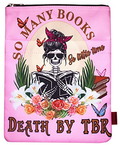 LParkin So Many Books So Little Time Death av TBR bokomslag för läsare ärm gåva pocketbok bokomslag med dragkedja