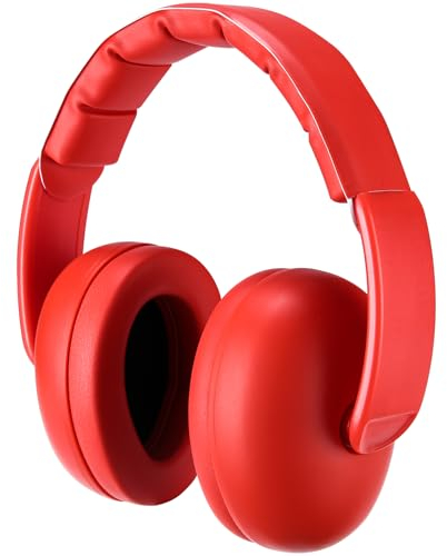 ProCase Baby Gehörschutz NRR 26dB Lärmschutz für 6-36 Monate Kopfhörer Ohrenschützer Kapselgehörschutz für Schlaf, Reisen & Karnevalsumzügen - Rot