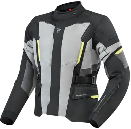 REBELHORN Scout Motorradjacke Herren | Textil | Ellbogen und Schulterprotektoren Stufe 2 | Integrierte Membran | Herausnehmbares Thermofutter | 6 Belüftungskanäle
