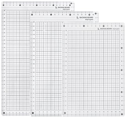 Barlone Vinyl Schneidematte 3 Größen A5/A4/B5, Plotter Zubehör Schneidmatte Doppelseitiges 5-lagiges Schneidebrett Bastelunterlage, Cutting Mat zum Nähen mit Messraster Transparent PVC Schneidematte
