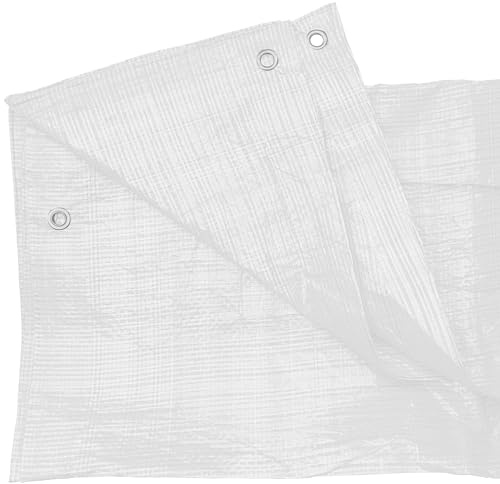 Heavy Duty Waterproof White Tarpaulin Ground Sheet 100G for Outdoor Cover Protection CampingGarden Roofing Furniture and Floor Use (3m x 3m)