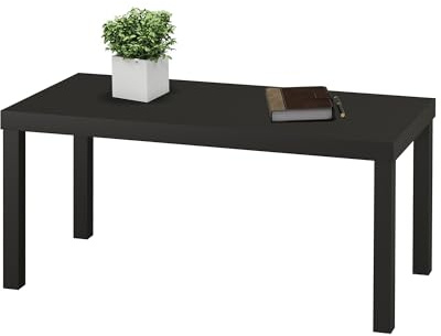 URBNLIVING Coffee Sofa Side End Desk Table for Living Room, Home Office, Functional Accent Furniture, Stylish Desk Table for Office or Living Room, Modern Home Wooden Furniture - Black