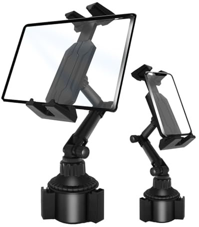 Getränkehalter Auto Tablet Halterung,Handyhalter Auto fürHuawei, iPhone, Samsung, iPad Pro, iPad Air und iPad mini,Auto Tablet Geeignet für 4-9.5-Zoll-Handys und Tablets,Vorne&Hinten einsetzbar