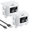 [LED Display] YUANHOT Rechargeable Battery Pack for Xbox Series X/S/One/Elite, 2 Pack 5520mWh Fast Charging for Xbox Controller Battery Pack, Play and Charge Kit for Xbox One Accessories-White