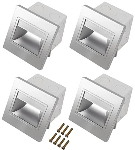 Kueohse 4Pz Luci Scale Led 3W LED Incasso Applique Da Parete Lampade Passo-Passo Illuminazione di Interni Illuminazione Notturna Corridoio Scala Corridoio con Scatola 86