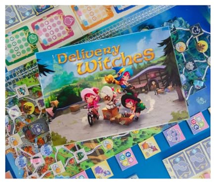 Juego de Mesa Familiar Delivery Witches | Juego de mesa de cartas con Brujas Repartidoras | Inspirado en Mika and the Witch’s Mountain de Chibig | Estilo Ghibli | De 1 a 4 jugadores apartir de 10 años