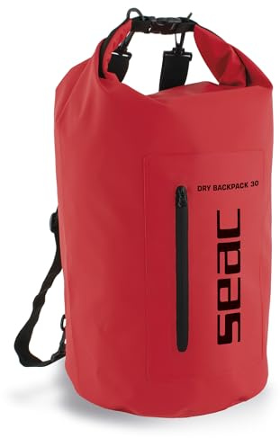 SEAC Dry Backpack – Sacca Stagna Impermeabile 30L (65×47 cm) con Chiusura Roll-Top, Zaino con Spallacci Regolabili e Tasca Esterna | Dry Bag per Mare, Barca, Kayak, SUP e Outdoor