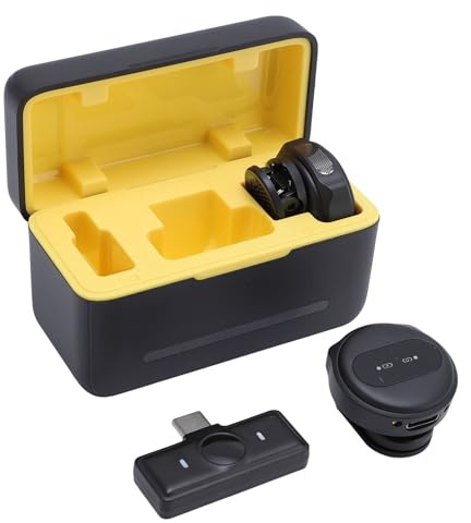 EIMSOAH Ensemble de Microphones Cravate sans Fil à Réduction de Bruit pour L'enregistrement Vidéo en Streaming en Direct, Kit de Micro à Revers 2,4 G pour Les Entretiens, Autonomie de 6 Heures, pour