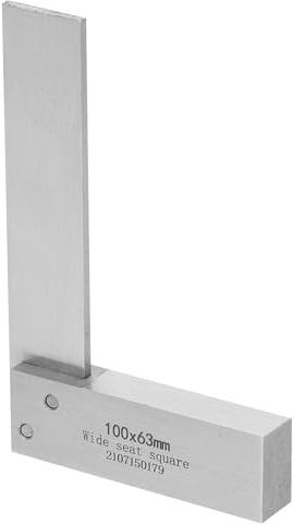 TIDTALEO Righello Angolare a l in Acciaio al Carbonio 100×63 MM Righello Quadrato a Base Larga per Falegnameria Strumento di Misurazione Angoli Retti Compatto e Portatile per