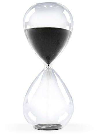 GNEGNI LIFE Reloj de arena, reloj de arena de 60 minutos, arena negra, relojes de arena decorativos, 1 hora - relojes de arena grandes para cocina, hogar, escritorio, aula, oficina, decoración de