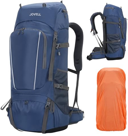 Large 70L Hiking Backpack with Rain Cover, Waterproof Lightweight Travel Camping Pack for Outdoor Sport, Climbing, Touring & Hiking, Heavy-Duty Backpacking Luggage with Breathable Design for Men Women