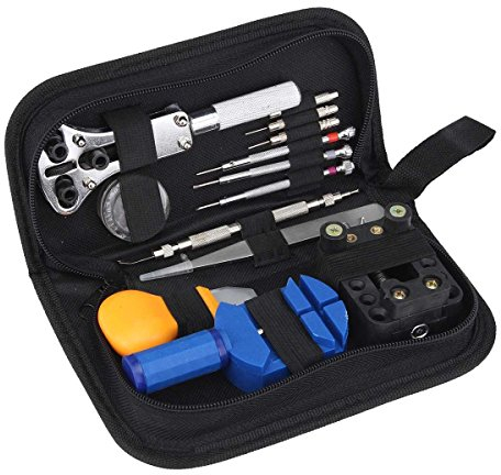 MASUNN 399Pcs Reloj De ReparACión De Herramientas Kit Relojero Volver Desplazador Destapador Pasador Barra De Resorte