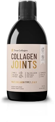 True Collagen Colágeno para las Articulaciones | Suplemento líquido de colágeno hidrolizado de 10 000 mg - 500 ml, suministro para 20 días | Glucosamina, MSM y condroitina para unas articulaciones