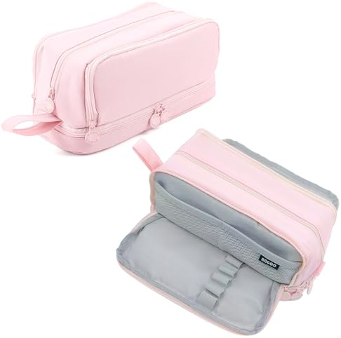 TZEKING Estuche Escolar con 4 Compartimentos,Estuches de Lápices de Gran,Capacidad Estuche,Organizador Portalapices, Gran Estuche de Papelería, Papelería de Oficina, Neceser Maquillaje para Niñas