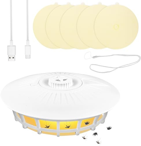 TOATELU Trappola per pulci, trappola per pulci a cupola con 5 dischi adesivi, trappola luminosa per pulci per interni, trappole per pulci con 4 modalità di luce, per appartamento, tappeti, biancheria