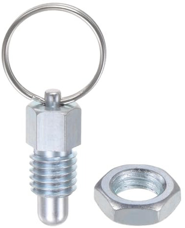 QUARKZMAN Pasador de Resorte con Anillo de Tracción Tamaño de Rosca 7/16˝-14 Longitud de Rosca de 0.51 Cabeza Redonda de Acero al Carbono Pasador Retráctil No Bloqueable