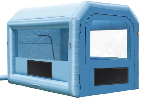 VEVOR Cabine de Peinture Gonflable 4x3x2,75 m, Tente Peinture Gonflable Automobile avec Souffleurs Puissants de 750 W et Système de Filtration, Station de Travail pour Pose de Peinture Atelier Garage