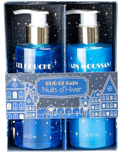 French Tendance - Cofanetto Duo da bagno Notti invernali - Gel doccia profumato 200 ml e sali da bagno 100 g - momento relax - regalo donna, cura corpo, pelle - rituale bagno coccolante rilassante