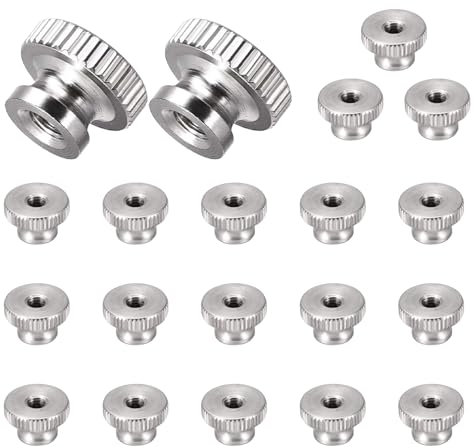 Tuercas Moleteadas, Tuercas de Pulgar, Perilla de Sujecion, Tuercas para La Fijación de Muebles, Montaje de Maquinaria de Fábrica y Piezas Impresas en 3D, M6, 20 Piezas