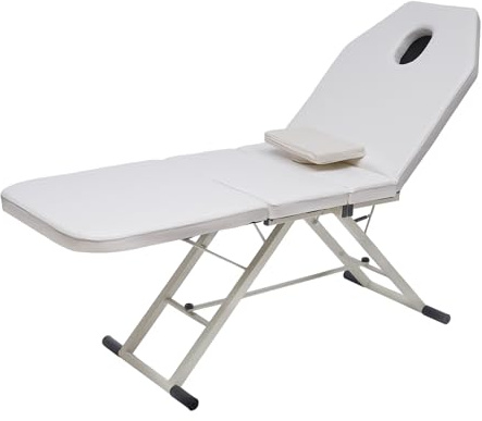 Mesa de masaje plegable Cama de belleza de spa Un respaldo ajustable Cama de masaje portátil con almohada, cama terapéutica plegable utilizada en salones de belleza, tiendas de masajes, casas