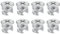 TA-VIGOR 24Pcs Furniture Connecter Cam Lock Nuts Fittings, 12mm x 10mm Screw Eccentric Fasteners for Cabinet Drawer Dresser Wardrobe Furniture Panel Connecting, Silver