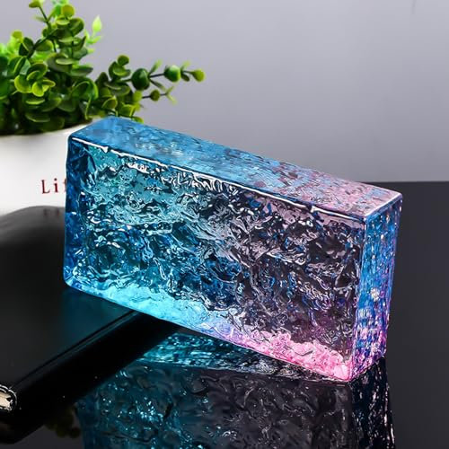 Briques de verre 7,8*3,9*1,9 pouces, plusieurs couleurs disponibles, briques de verre solides transparentes, cloisons décoratives, utilisées pour les cloisons de pièces, la décoration de bâtiments(R,5