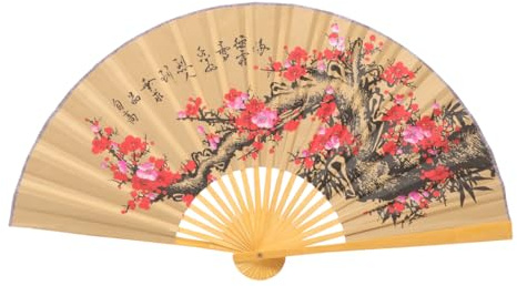 LALAFINA Ventilador Plegable Grande De Bambú Y Papel 35.4X19.7 Pulgadas Abanico Plegable De Mano para Bodas Estilo Oriental