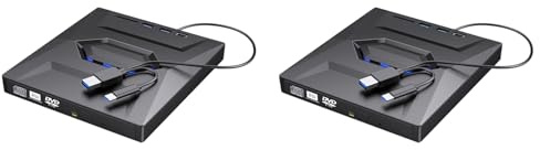 Iyalezirk 2X extern CD- och DVD-brännare CD- och DVD-spelare typ C/USB3.0 extern DVD-CD-enhet för PC Laptop 11/10/8/7