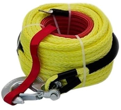 Per auto, camion, rimorchi, SUV Cavo for verricello sintetico da 12 mm x 25 m con guaina protettiva for camion, veicoli a 4 ruote motrici e fuoristrada. Accessorio for verricello.(Yellow)