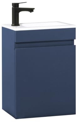 Kometmöbel badrumsmöbler set med handfat 40 cm monterat litet handfat med underskåp (Blå 40cm, Utan kran)