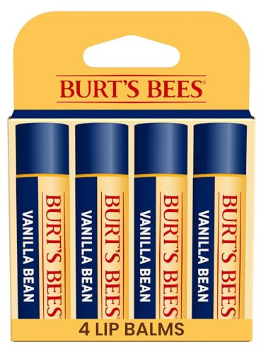 Burt's Bees 100% Natural Moisturizing Lip Balm, Vanilla Bean - 4 Tubes