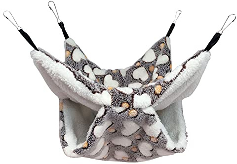 SOBW Amaca a 2 livelli, letto da appendere, morbido e soffice, for animali domestici, giocattolo intellettuale con gancio for ratti cincillas Totoro criceto, furetti, topi, roditori