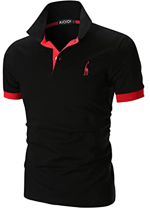 AIOIDI Men's Polo Shirt Cotton Short Sleeve Giraffe T-Shirts S-5XL