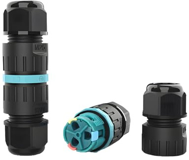 JNNJ 2 Pieces Junction Box Cable Sleeve, IP68 Waterproof Cable Connector, Garden Cable Sleeve Connecting Box, 3-Pole Outdoor Earth Cables Junction Box, Junction Boxes for Car, Garden, Outdoor, Ground