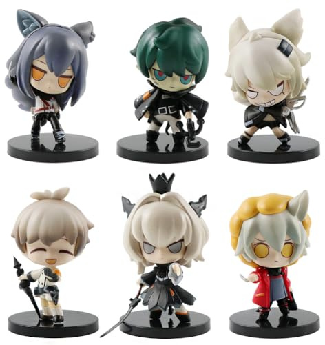 Zhongkaihua Arknights Figur Lappland Söt Anime Q Figur Tecknad Mini Figur 6-pack PVC Staty Modell Skrivbordsprydnader 8 cm