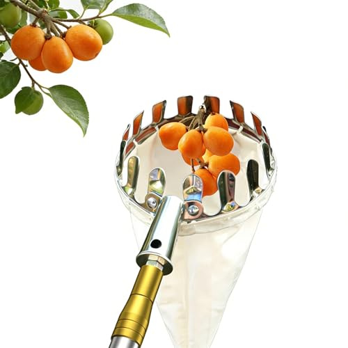 Cueille Fruit Telescopique avec Manche Évolutif 2-7M Perche Cueille Cerise,Ramasse Pomme Outil Cueillette Jardin Arbre Poires Pêches