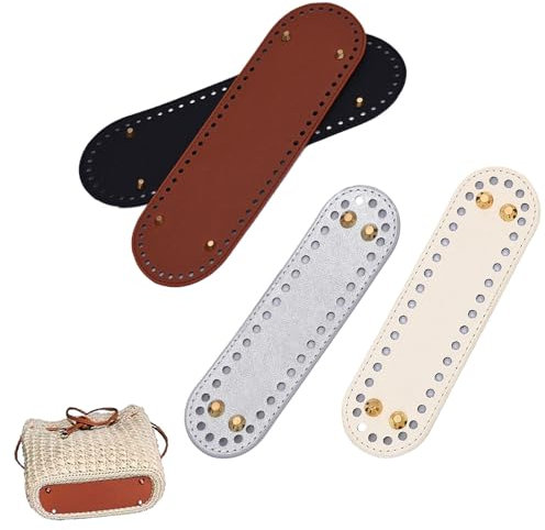 4 Piezas PU Bolsa Cojín Inferior Almohadilla de Bolso, Bases de Cuero para Bolsos de Ganchillo, Bolsa Cojín Inferior, Base Bolso Crochet, para Bolsos, Bolsos, Accesorios de Bricolaje (18*5cm)
