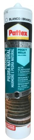 Colla in pietra naturale bianca, perfetta per superfici porose come marmo granito e pietra naturale, resistente alla muffa, verniciabile (1 x 280 ml)